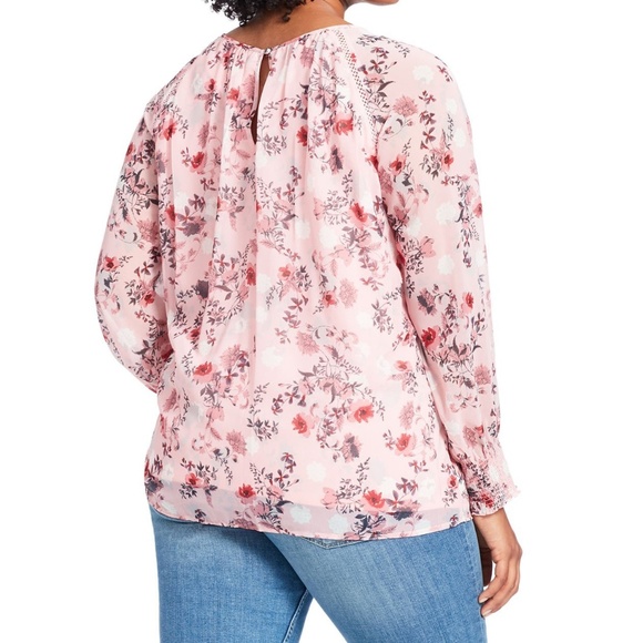 Kensie Plus Size Pink Floral Top Sz 3X - Picture 8 of 8